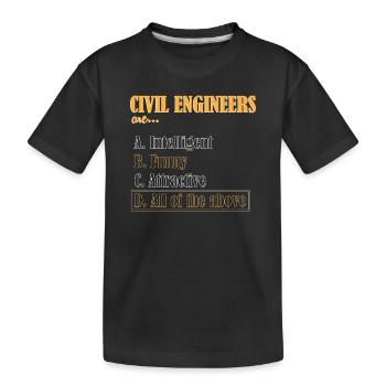 Civil Engineer Construction Site Construction Worker - Kids' Premium Organic T-Shirt - black - Front