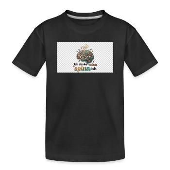 Ich denke also spinn ich Gehirnwerk - Kinder Premium Bio T-Shirt - Schwarz - Vorne