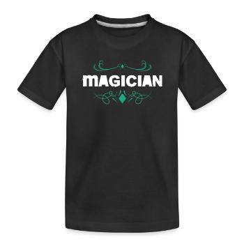 Logo du magicien avec ornement baroque - T-shirt bio Premium Enfant - noir - Devant