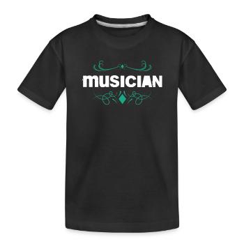 Déclaration du musicien avec des ornements floraux - T-shirt bio Premium Enfant - noir - Devant