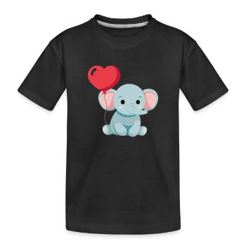 Cute baby elephant - Kids' Premium Organic T-Shirt - black - Front