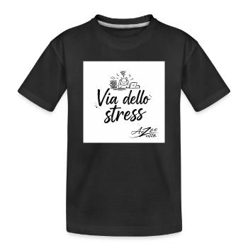 Via dello Stress: Stressabbau Humor - Kinder Premium Bio T-Shirt - Schwarz - Vorne