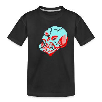 Crâne néon 8 bits - T-shirt bio Premium Enfant - noir - Devant
