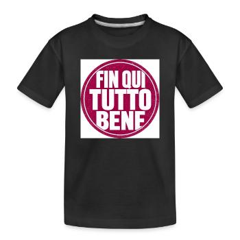 Jusqu’ici tout va bien. Tampon circulaire - T-shirt bio Premium Enfant - noir - Devant