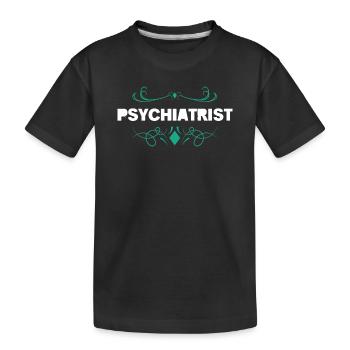 Psychiatrist Flourish Typographie - T-shirt bio Premium Enfant - noir - Devant