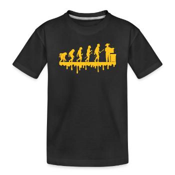 Imker Evolution Vintage Biene Bienenzucht Geschenk - Kinder Premium Bio T-Shirt - Schwarz - Vorne
