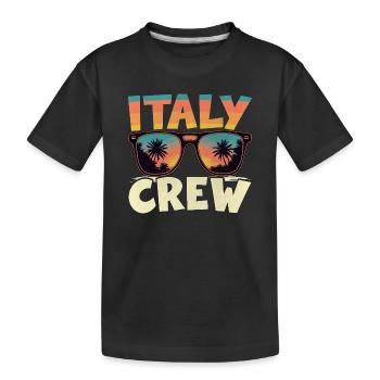 Italien Crew - Kinder Premium Bio T-Shirt - Schwarz - Vorne