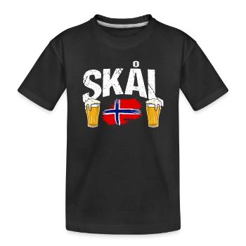 Vacances en Norvège dans les fjords de Norge Voyage en Scandinavie - T-shirt bio Premium Enfant - noir - Devant
