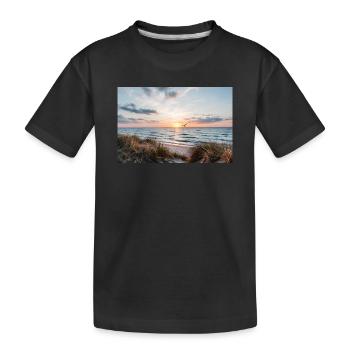 Coucher de soleil sur la plage de dunes - T-shirt bio Premium Enfant - noir - Devant