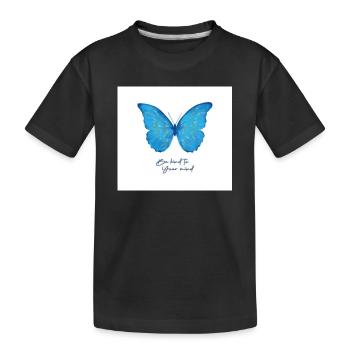 Papillon Bleu Sois gentil avec le Fantôme - T-shirt bio Premium Enfant - noir - Devant