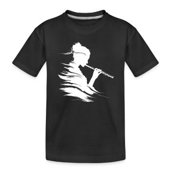 Flûtiste dessinateur - T-shirt bio Premium Enfant - noir - Devant