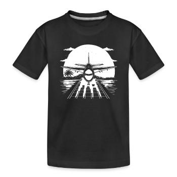 Dessin d’avion - T-shirt bio Premium Enfant - noir - Devant