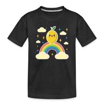 Kawaii Citron Arc-en-ciel - T-shirt bio Premium Enfant - noir - Devant