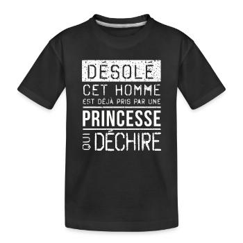 Desole Cet Homme Est Deja Pris Par Une Princess... - T-shirt bio Premium Enfant - noir - Devant
