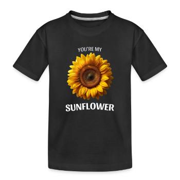 Tu es mon T-shirt Tournesol, cadeau floral - T-shirt bio Premium Enfant - noir - Devant