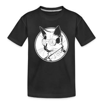 Steampunk chat - T-shirt bio Premium Enfant - noir - Devant