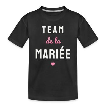 Team de la Mariée EVJF Coeur Mariage Fête Copines - Kinder Premium Bio T-Shirt - Schwarz - Vorne