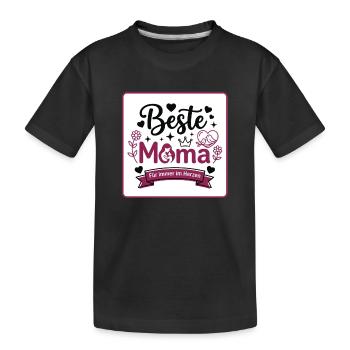 Beste Mom: Für immer im Herzen - Kinder Premium Bio T-Shirt - Schwarz - Vorne