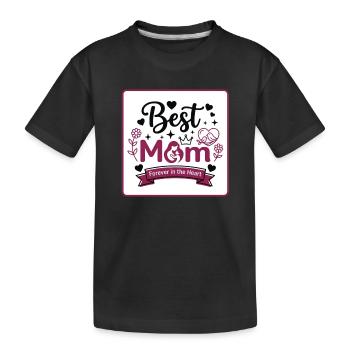 Meilleure Maman pour toujours dans le cœur - T-shirt bio Premium Enfant - noir - Devant
