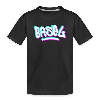 Basel Tag Graffiti - Kinder Premium Bio T-Shirt - Schwarz - Vorne