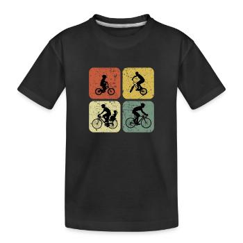 Four Ways to Ride Retro Cyclin - Kids' Premium Organic T-Shirt - black - Front