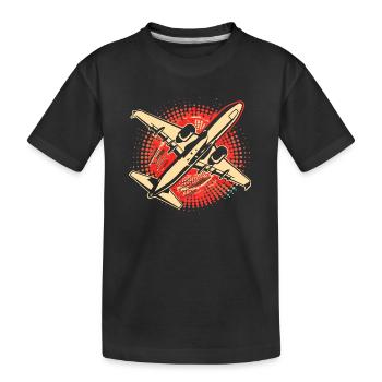 Graphismes d’avion - T-shirt bio Premium Enfant - noir - Devant