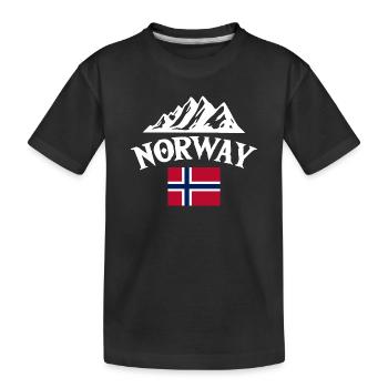 Norway Vacation Norge Fjords Travel Scandinavian - Kids' Premium Organic T-Shirt - black - Front