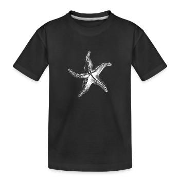 Silhouette d’étoile de mer blanche - T-shirt bio Premium Enfant - noir - Devant