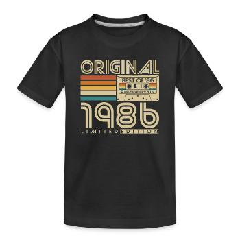 Original 1986 Vintage Vintage Anniversaire Rétro - T-shirt bio Premium Enfant - noir - Devant