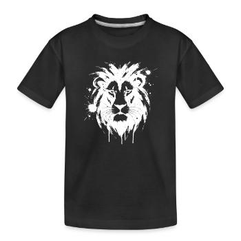 Lion Blanc Éclaboussures Peinture - T-shirt bio Premium Enfant - noir - Devant