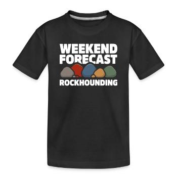 Wochenende Vorhersage Steine Sammeln Steinsuche - Kinder Premium Bio T-Shirt - Schwarz - Vorne