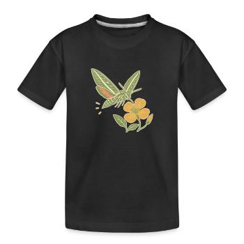 Papillon Hawkmoth & Primrose - T-shirt bio Premium Enfant - noir - Devant
