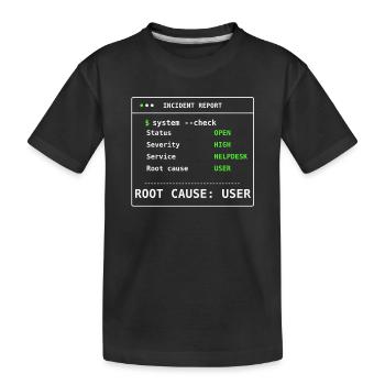Cadeau humoristique IT Report Report d’incident de vérification système - T-shirt bio Premium Enfant - noir - Devant