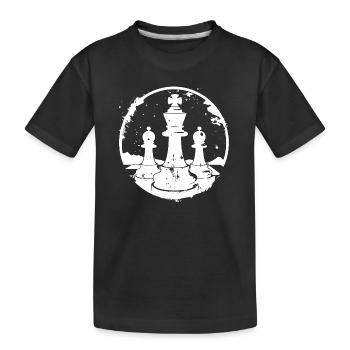 Schachfiguren Skizze - Kinder Premium Bio T-Shirt - Schwarz - Vorne