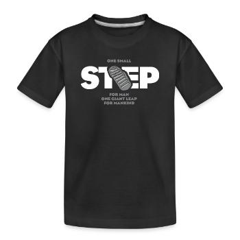 Ein kleiner Schritt - Kinder Premium Bio T-Shirt - Schwarz - Vorne