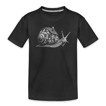 Weinbergschnecke - Kinder Premium Bio T-Shirt - Schwarz - Vorne