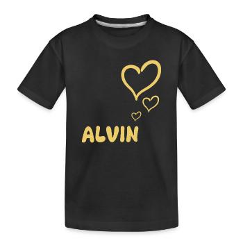 Alvin als Name - Kinder Premium Bio T-Shirt - Schwarz - Vorne
