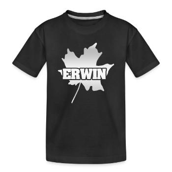 Erwin as a maple leaf - Kids' Premium Organic T-Shirt - black - Front