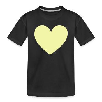 Pastellherz Gelb Kleidungsdruck - Kinder Premium Bio T-Shirt - Schwarz - Vorne