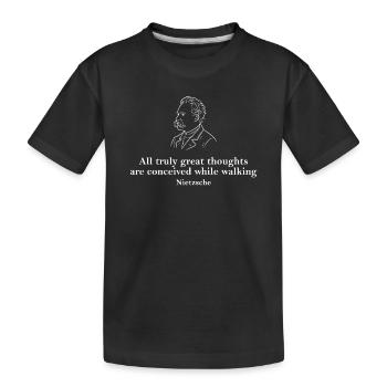 Nietzsche Walks of Wisdom – Zitat - Kinder Premium Bio T-Shirt - Schwarz - Vorne