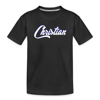 Lettrage de nom de baptême personnalisé - T-shirt bio Premium Enfant - noir - Devant