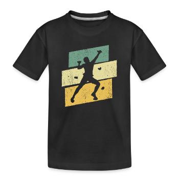 Bouldern Klettern Boulder Kletterer Bergsteiger - Kinder Premium Bio T-Shirt - Schwarz - Vorne