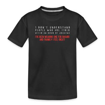 One Hour Jogging Quote Tee - Kids' Premium Organic T-Shirt - black - Front