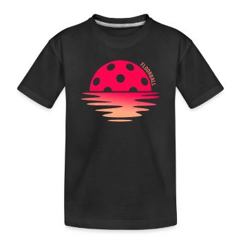 floorball floorball-morning floorballer - Kinder Premium Bio T-Shirt - Schwarz - Vorne