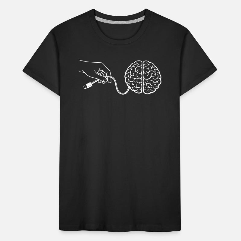 Brain Head Cable Connector Artificial Intelligence Kids' Premium Organic T-Shirt