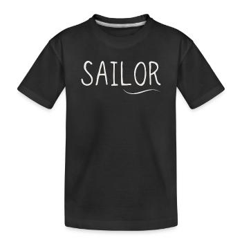 Sailor Segelmotiv Schriftzug - Kinder Premium Bio T-Shirt - Schwarz - Vorne