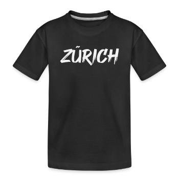 Zürich Stadt Brush Schrift - Kinder Premium Bio T-Shirt - Schwarz - Vorne