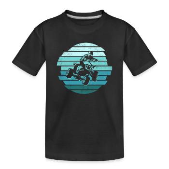 Quad Biker Vintage Offroad Quadfahrer ATV - Kinder Premium Bio T-Shirt - Schwarz - Vorne