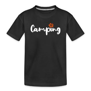 Camping Hawaii Handwriting Camper Caravan Motorhome - Kids' Premium Organic T-Shirt - black - Front
