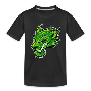 Tête de loup Tatouage Tête de loup Graffiti Vert - T-shirt bio Premium Enfant - noir - Devant